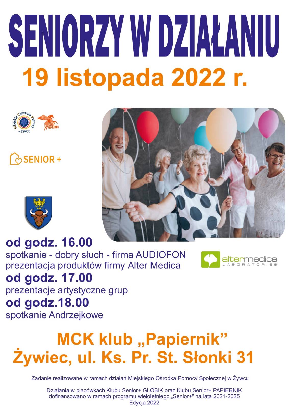 Plakat seniorzy w działaniu